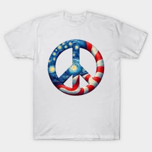 Hippie Peace Sign Shirt, Van Gogh Shirt, Vote Tshirt, Hippe Clothes, Peace Shirt, Peace Love Shirt, Gift for Hippie, Groovy Boomer Tee T-Shirt